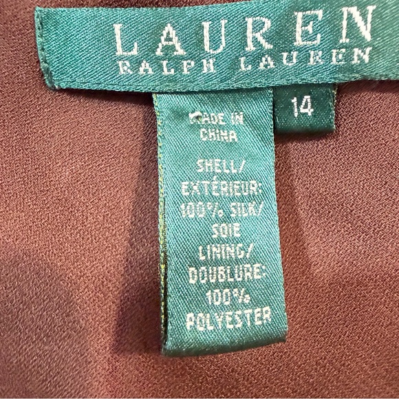 Lauren Ralph Lauren Silk Belted Animal Print Sleeveless V-Neck Tank Top Size 14 - Picture 6 of 6